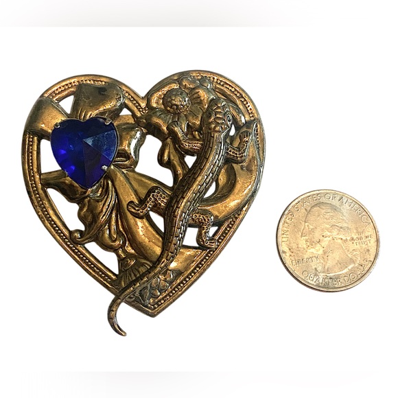 Vintage Lizard Heart Brooch - Picture 2 of 3